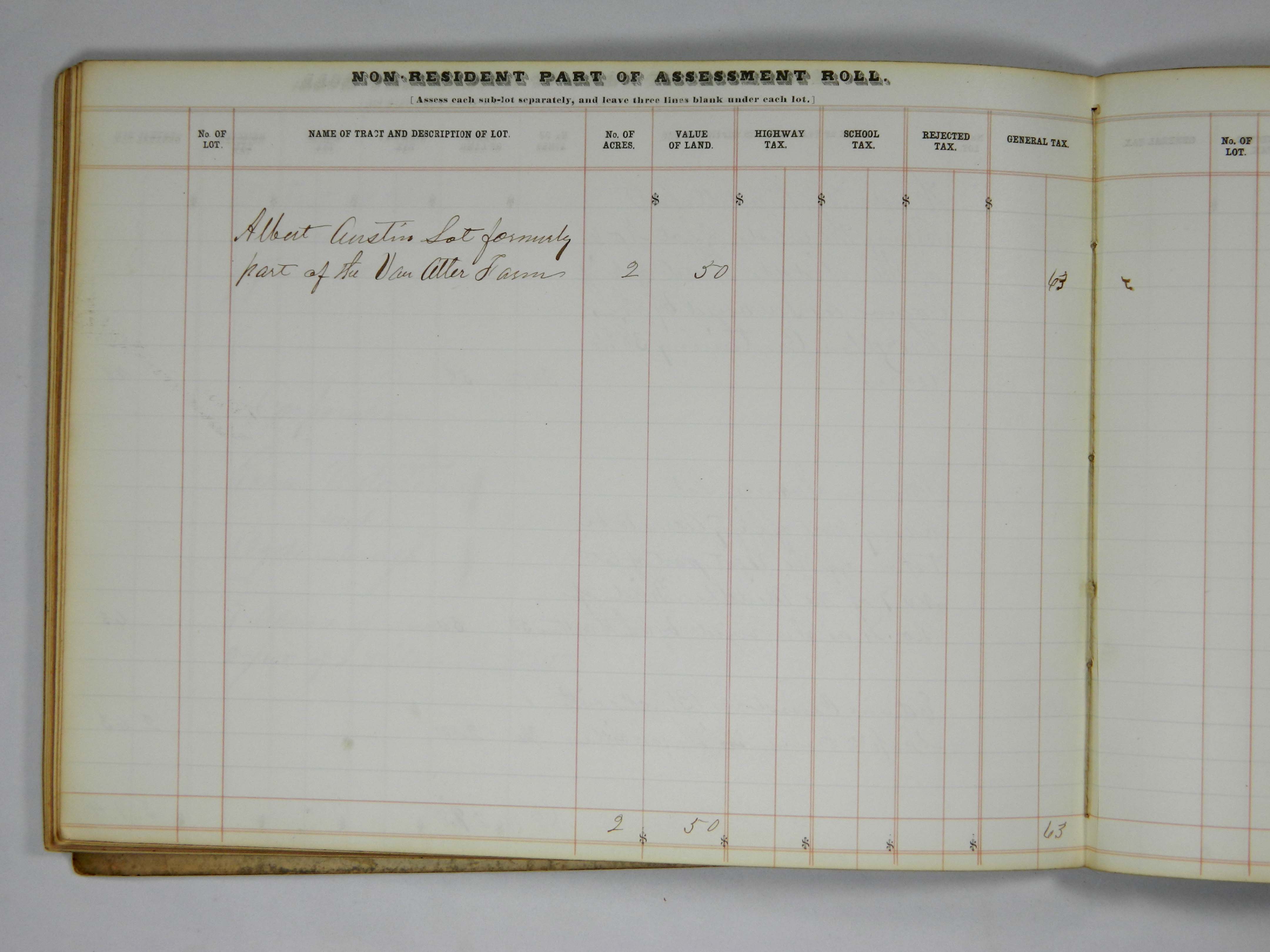 Tax Roll 1863 Hermon Historian